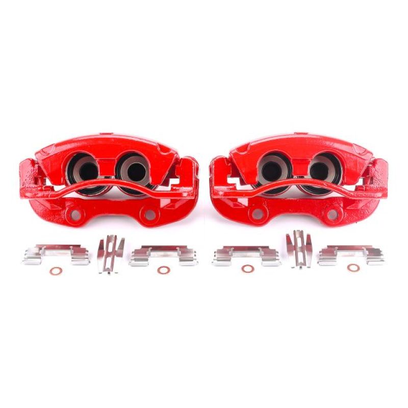 PowerStop Power Stop 02-06 Cadillac Escalade Rear Red Calipers w/Brackets - Pair - Brakes Rotors & Pads
