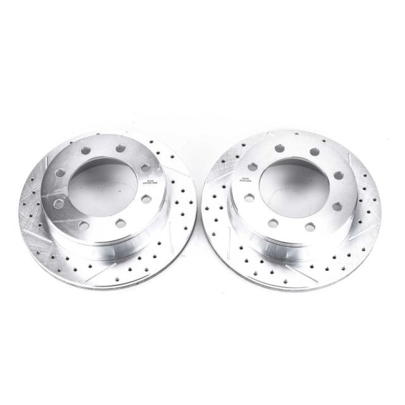 PowerStop Power Stop 02-06 Chevrolet Avalanche 2500 Rear Evolution Drilled & Slotted Rotors - Pair - Brakes Pads