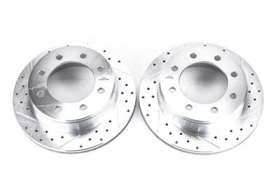 PowerStop Power Stop 02-06 Chevrolet Avalanche 2500 Rear Evolution Drilled & Slotted Rotors - Pair - Brakes Pads