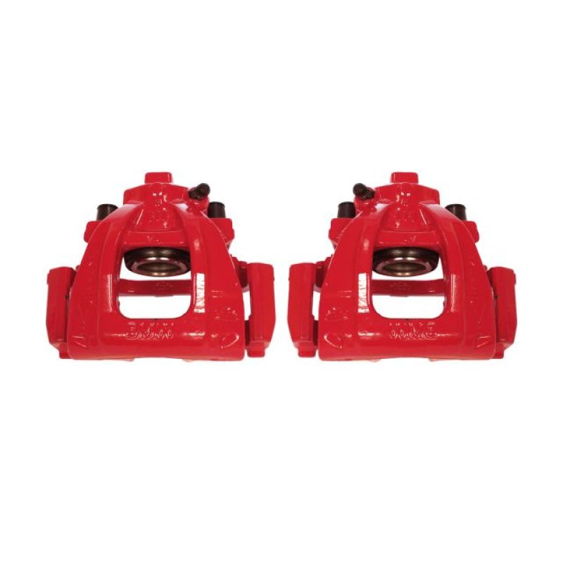 PowerStop Power Stop 02-06 Mini Cooper Front Red Calipers w/Brackets - Pair - Brakes Rotors & Pads