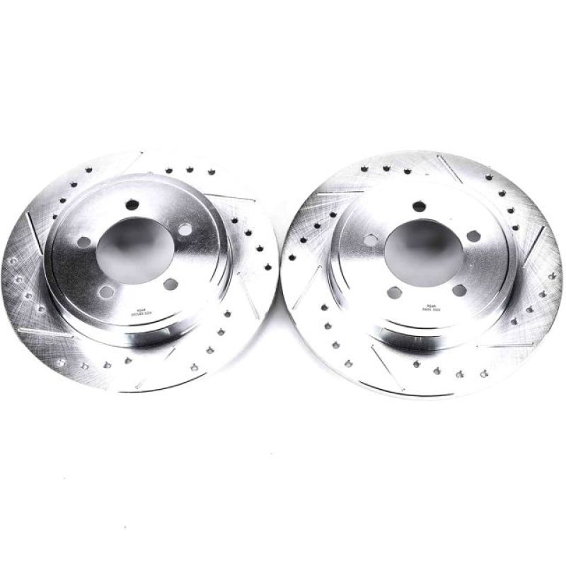 PowerStop Power Stop 02-10 Ford Explorer Rear Evolution Drilled & Slotted Rotors - Pair - Brakes Pads