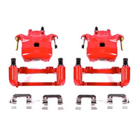 PowerStop Power Stop 03-05 Infiniti G35 Front Red Calipers w/Brackets - Pair - Brakes Rotors & Pads