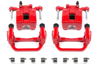 PowerStop Power Stop 03-05 Infiniti G35 Rear Red Calipers w/Brackets - Pair - Brakes Rotors & Pads