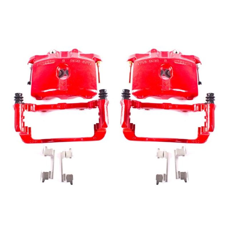 PowerStop Power Stop 03-06 Cadillac Escalade Rear Red Calipers w/Brackets - Pair - Brakes Rotors & Pads