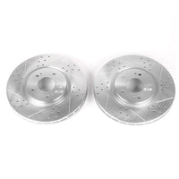 PowerStop Power Stop 03-06 Mitsubishi Lancer Front Evolution Drilled & Slotted Rotors - Pair - Brakes Pads
