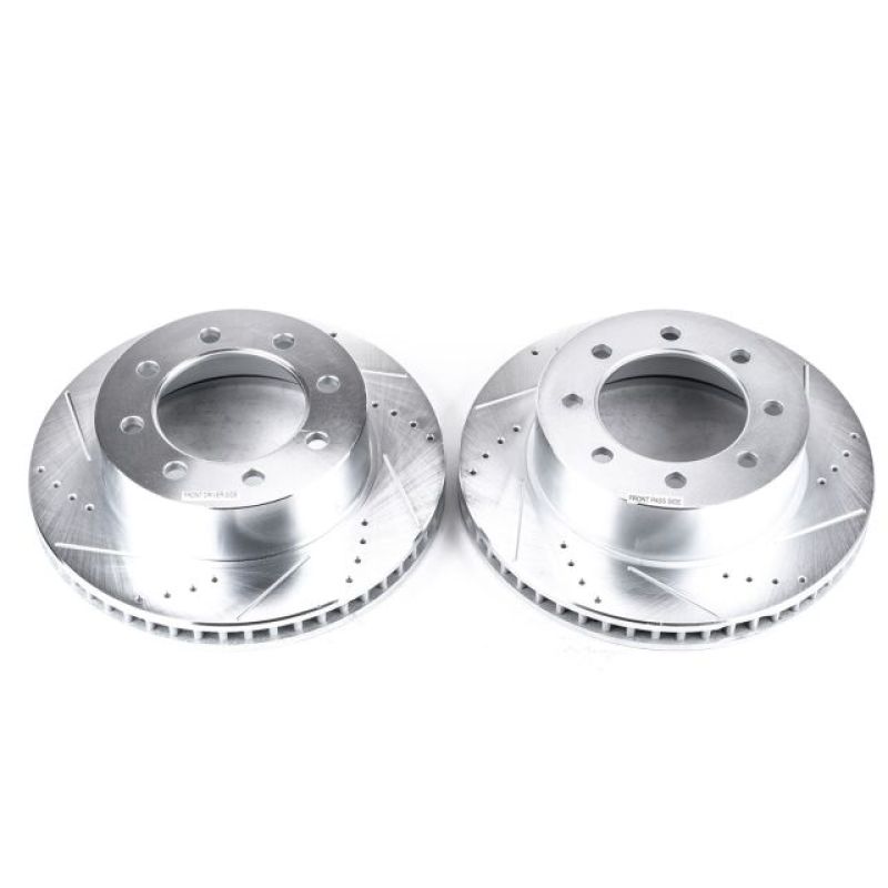 PowerStop Power Stop 03-08 Dodge Ram 3500 Front Drilled & Slotted Rotor - Pair - Brakes Rotors Pads