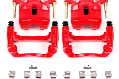 PowerStop Power Stop 03-08 Pontiac Vibe Front Red Calipers w/Brackets - Pair - Brakes Rotors & Pads