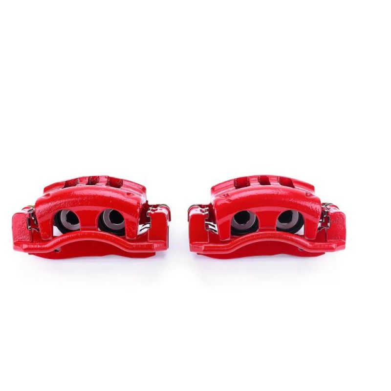 PowerStop Power Stop 03-11 Ford Crown Victoria Front Red Calipers w/Brackets - Pair - Brakes Rotors & Pads