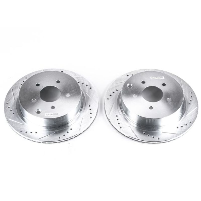 PowerStop Power Stop 03-12 Infiniti FX35 Rear Evolution Drilled & Slotted Rotors - Pair - Brakes Pads