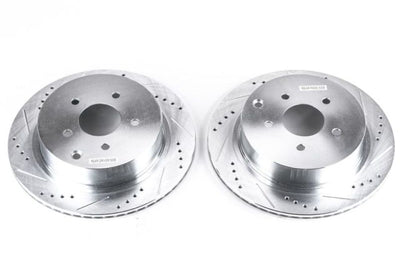 PowerStop Power Stop 03-12 Infiniti FX35 Rear Evolution Drilled & Slotted Rotors - Pair - Brakes Pads