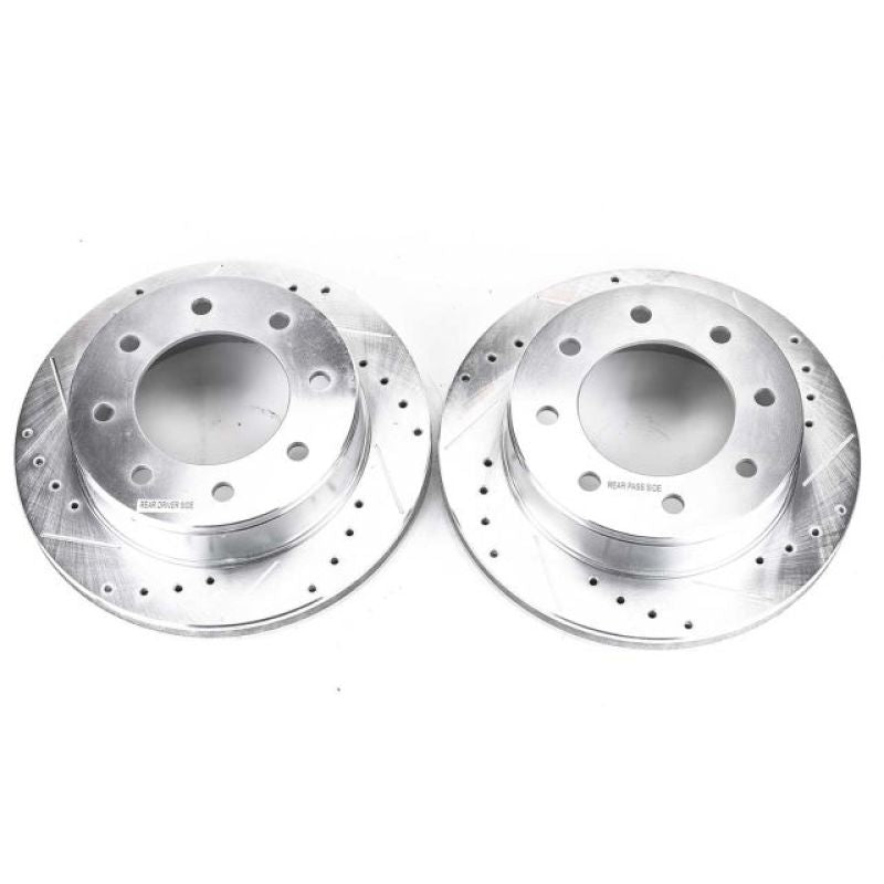 PowerStop Power Stop 03-19 Chevrolet Express 2500 Rear Evolution Drilled & Slotted Rotors - Pair - Brakes Pads