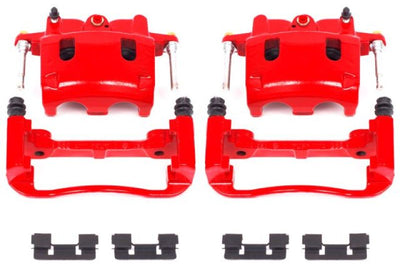 PowerStop Power Stop 04-06 Infiniti QX56 Front Red Calipers w/Brackets - Pair - Brakes Rotors & Pads