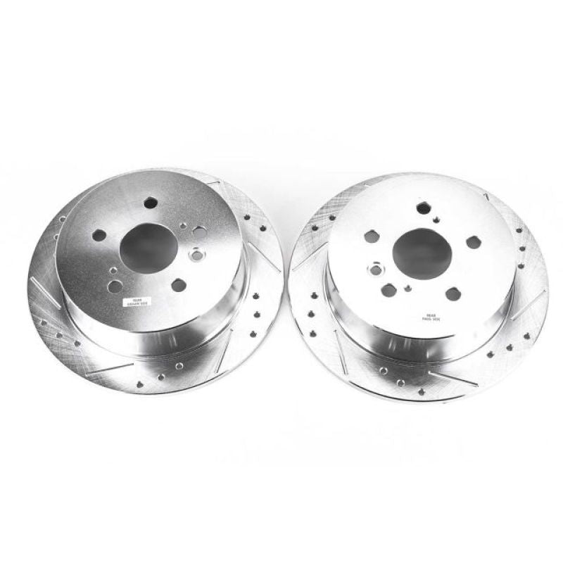 PowerStop Power Stop 04-06 Lexus RX330 Rear Evolution Drilled & Slotted Rotors - Pair - Brakes Pads