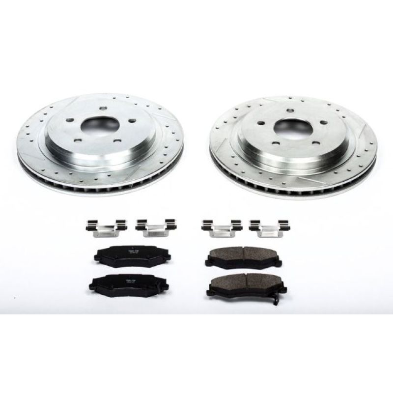 PowerStop Power Stop 04-09 Cadillac XLR Rear Z23 Evolution Sport Brake Kit - Brakes Rotors & Pads