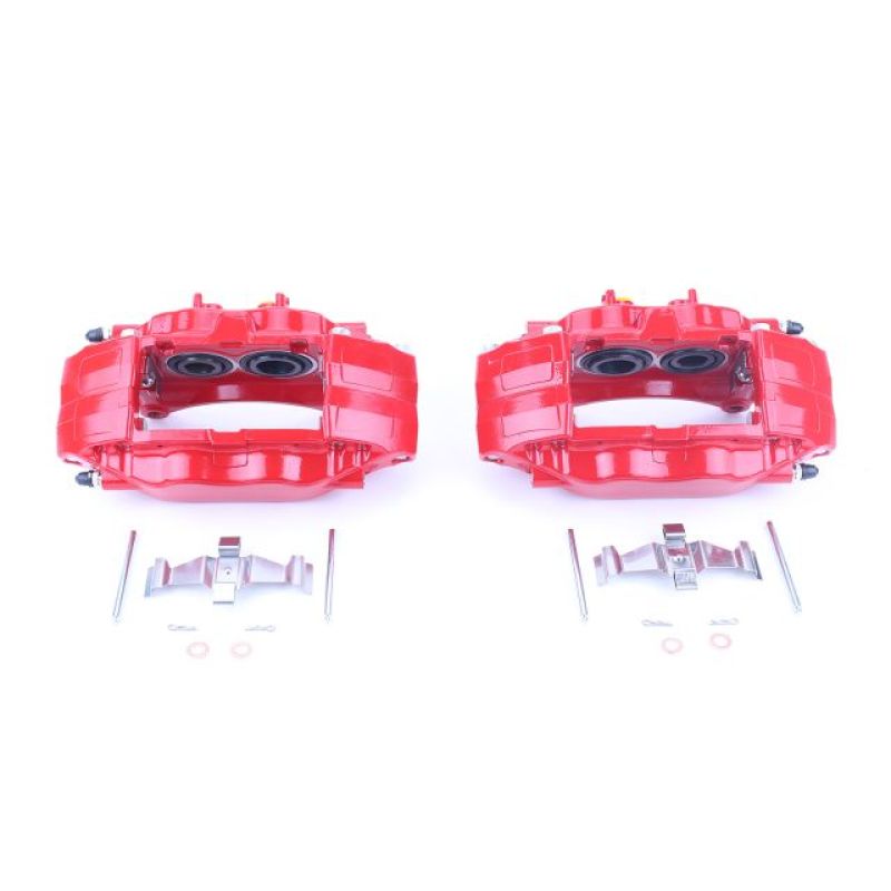 PowerStop Power Stop 04-14 Subaru Impreza Front Red Calipers w/o Brackets - Pair - Brakes Rotors & Pads
