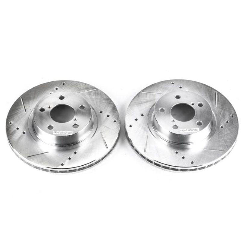 PowerStop Power Stop 05-06 Saab 9-2X Front Evolution Drilled & Slotted Rotors - Pair - Brakes Pads