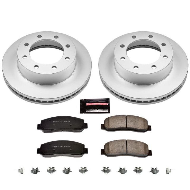PowerStop Power Stop 05-08 Ford F-250 Super Duty Front Z17 Evolution Geomet Coated Brake Kit - Brakes Rotors & Pads