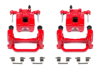 PowerStop Power Stop 05-08 Infiniti G35 Rear Red Calipers w/Brackets - Pair - Brakes Rotors & Pads