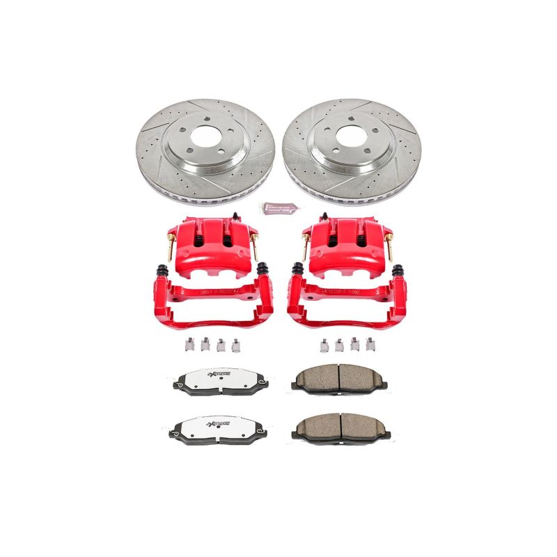 PowerStop Power Stop 05-10 Ford Mustang Front Z26 Street Warrior Brake Kit w/Calipers - Brakes Rotors & Pads