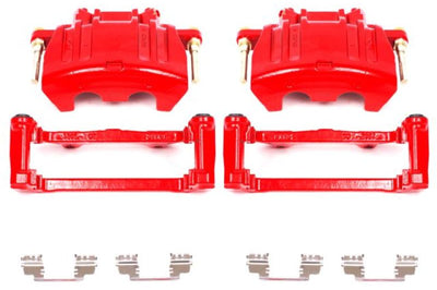 PowerStop Power Stop 05-11 Chrysler 300 Front Red Calipers w/Brackets - Pair - Brakes Rotors & Pads