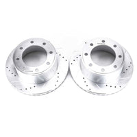 PowerStop Power Stop 05-12 Ford F-250 Super Duty Rear Evolution Drilled & Slotted Rotors - Pair - Brakes Pads