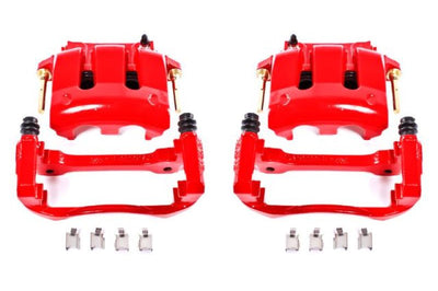 PowerStop Power Stop 05-14 Ford Mustang Front Red Calipers w/Brackets - Pair - Brakes Rotors & Pads