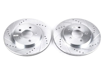 PowerStop Power Stop 05-14 Ford Mustang Rear Evolution Drilled & Slotted Rotors - Pair - Brakes Pads
