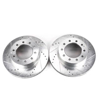 PowerStop Power Stop 05-16 Ford F-450 Super Duty Front Evolution Drilled & Slotted Rotors - Pair - Brakes Pads