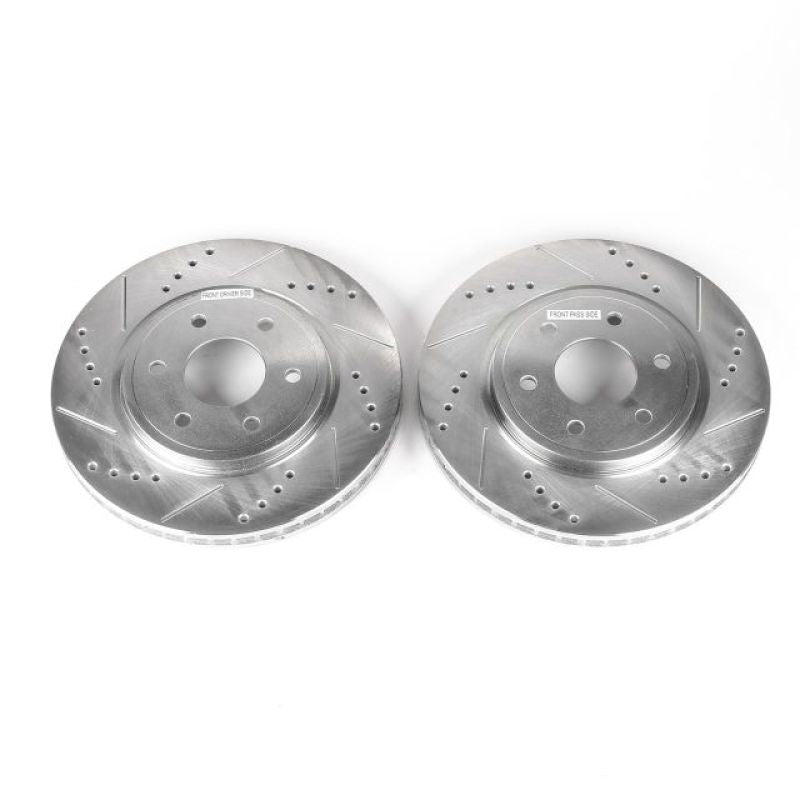 PowerStop Power Stop 05-19 Nissan Frontier Front Evolution Drilled & Slotted Rotors - Pair - Brakes Pads