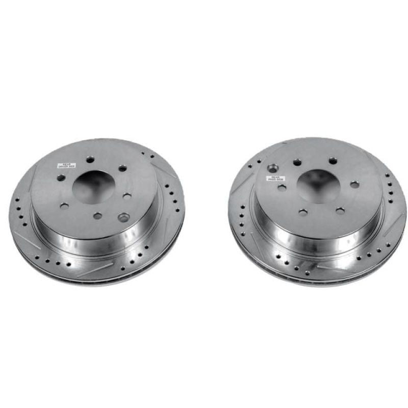 PowerStop Power Stop 05-19 Nissan Frontier Rear Evolution Drilled & Slotted Rotors - Pair - Brakes Pads