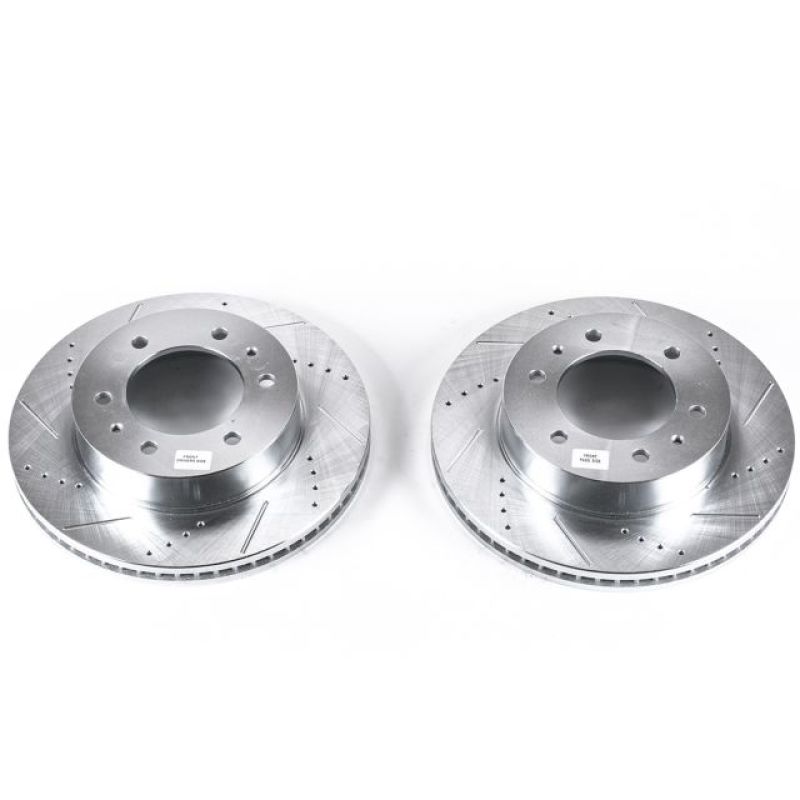 PowerStop Power Stop 06-10 Hummer H3 Front Evolution Drilled & Slotted Rotors - Pair - Brakes Pads