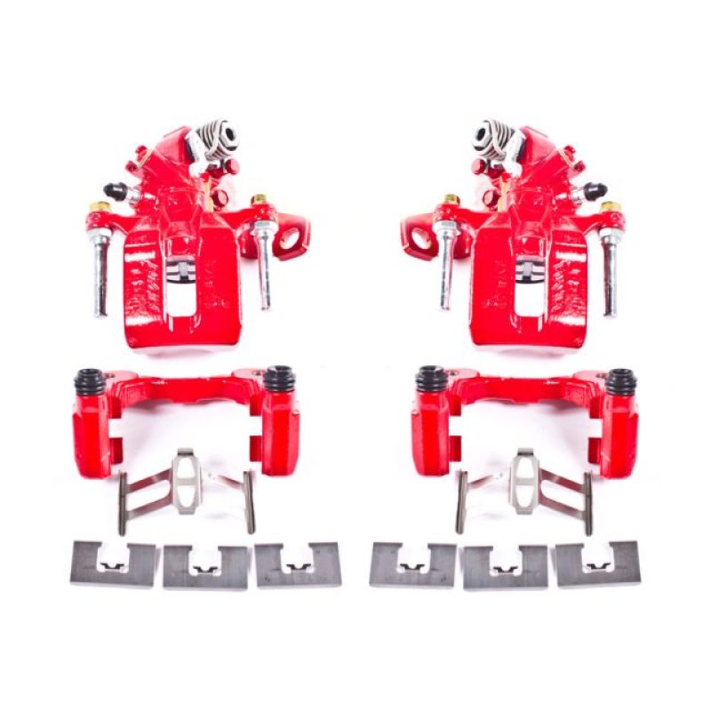 PowerStop Power Stop 06-11 Acura CSX Rear Red Calipers w/Brackets - Pair - Brakes Rotors & Pads