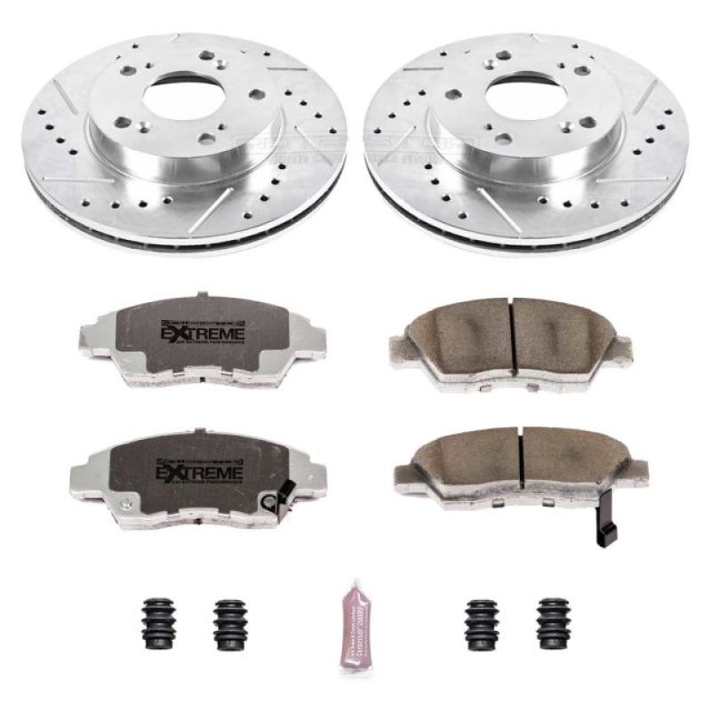 PowerStop Power Stop 06-11 Honda Civic Front Z26 Street Warrior Brake Kit - Brakes Rotors & Pads