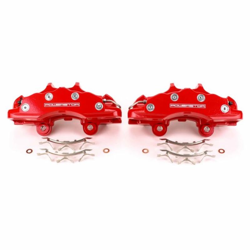 PowerStop Power Stop 06-13 Chevrolet Corvette Front Red Calipers - Pair - Brakes Rotors & Pads