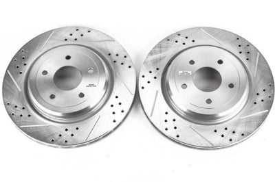PowerStop Power Stop 06-13 Chevrolet Corvette Rear Evolution Drilled & Slotted Rotors - Pair - Brakes Pads
