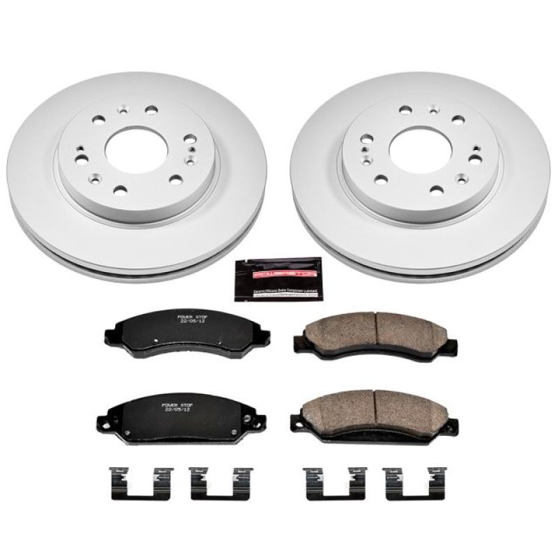 PowerStop Power Stop 07-08 Cadillac Escalade Front Z17 Evolution Geomet Coated Brake Kit - Brakes Rotors & Pads