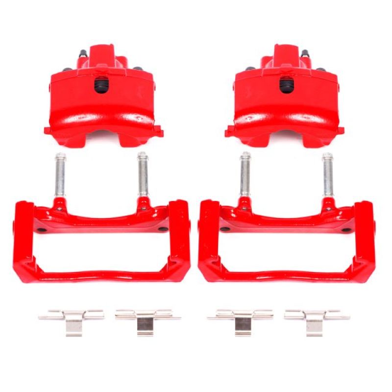 PowerStop Power Stop 07-09 Chrysler Aspen Rear Red Calipers w/Brackets - Pair - Brakes Rotors & Pads