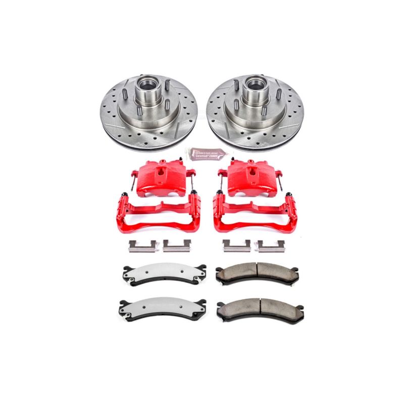 PowerStop Power Stop 07-10 GMC Sierra 3500 HD Front Z36 Truck & Tow Kit w/Cals - Brakes Rotors Pads