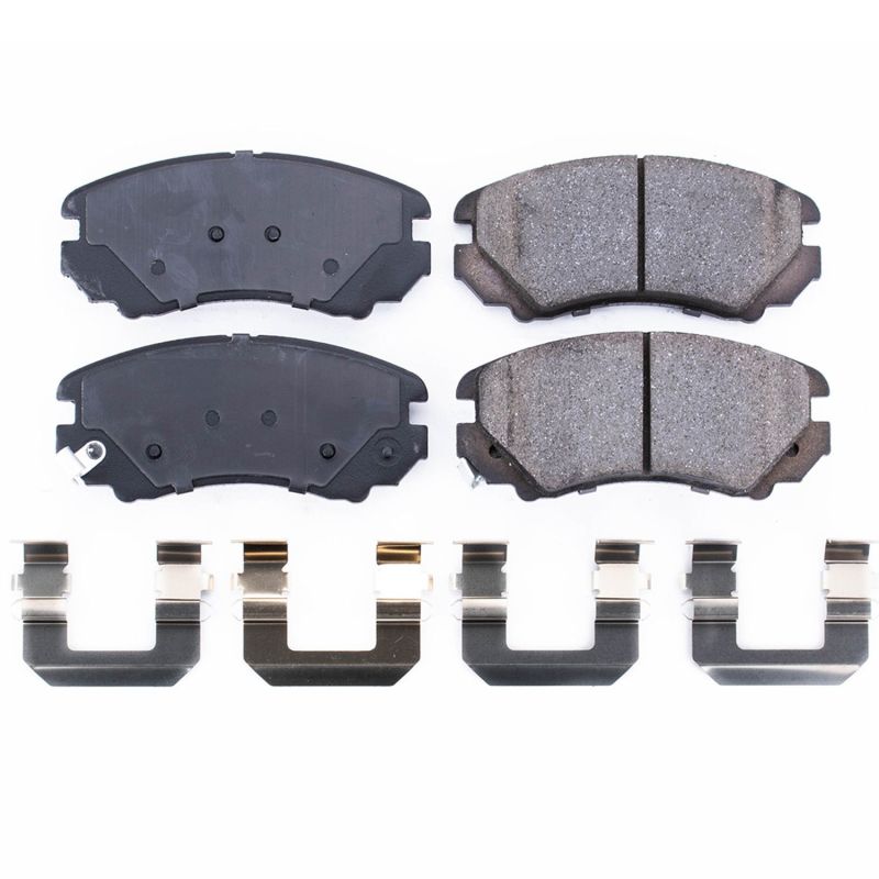 PowerStop Power Stop 07-10 Hyundai Elantra Front Z17 Evolution Ceramic Brake Pads w/Hardware - Brakes Rotors &