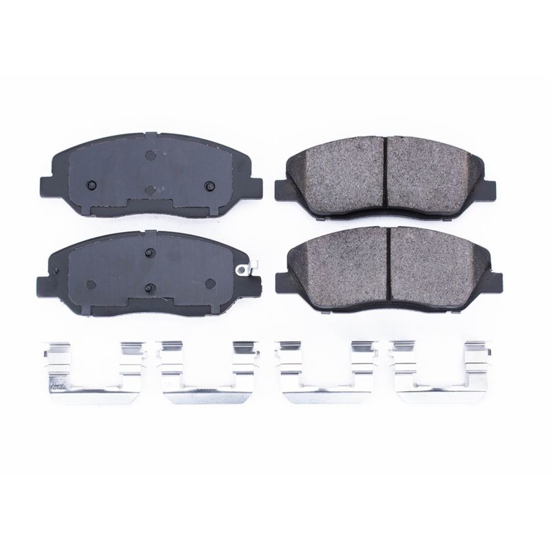 PowerStop Power Stop 07-10 Hyundai Entourage Front Z17 Evolution Ceramic Brake Pads w/Hardware - Brakes Rotors &