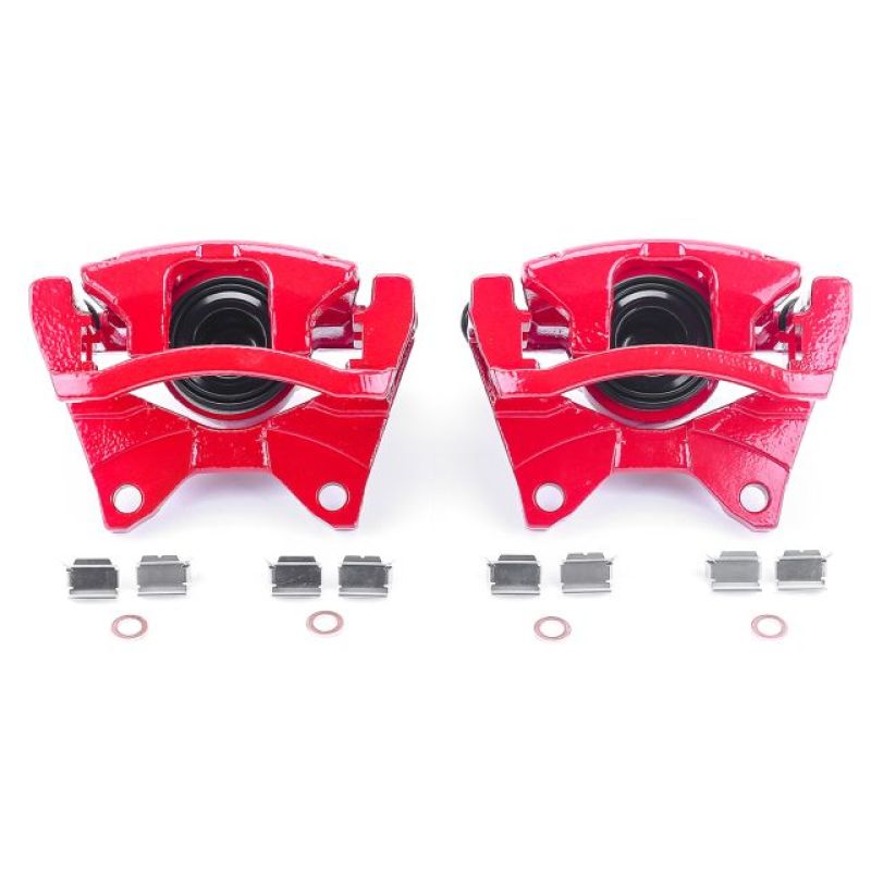 PowerStop Power Stop 07-11 Dodge Nitro Rear Red Calipers w/Brackets - Pair - Brakes Rotors & Pads