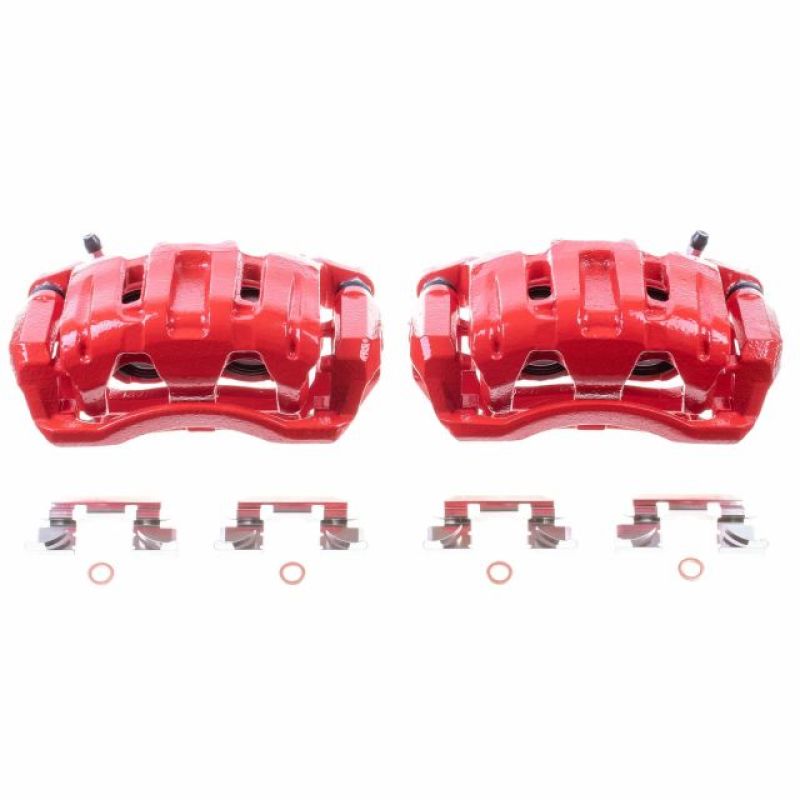 PowerStop Power Stop 07-12 Acura RDX Front Red Calipers w/Brackets - Pair - Brakes Rotors & Pads