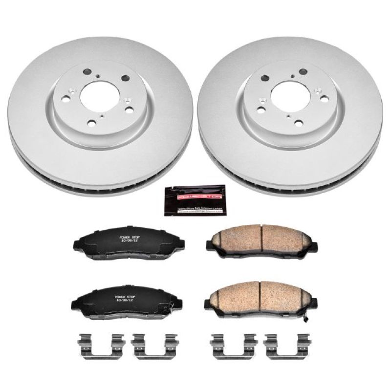 PowerStop Power Stop 07-13 Acura MDX Front Z17 Evolution Geomet Coated Brake Kit - Brakes Rotors & Pads