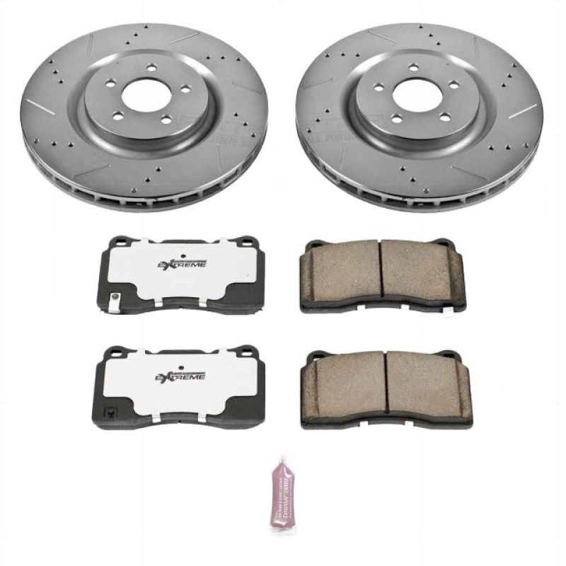 PowerStop Power Stop 07-14 Ford Mustang Front Z26 Street Warrior Brake Kit - Brakes Rotors & Pads