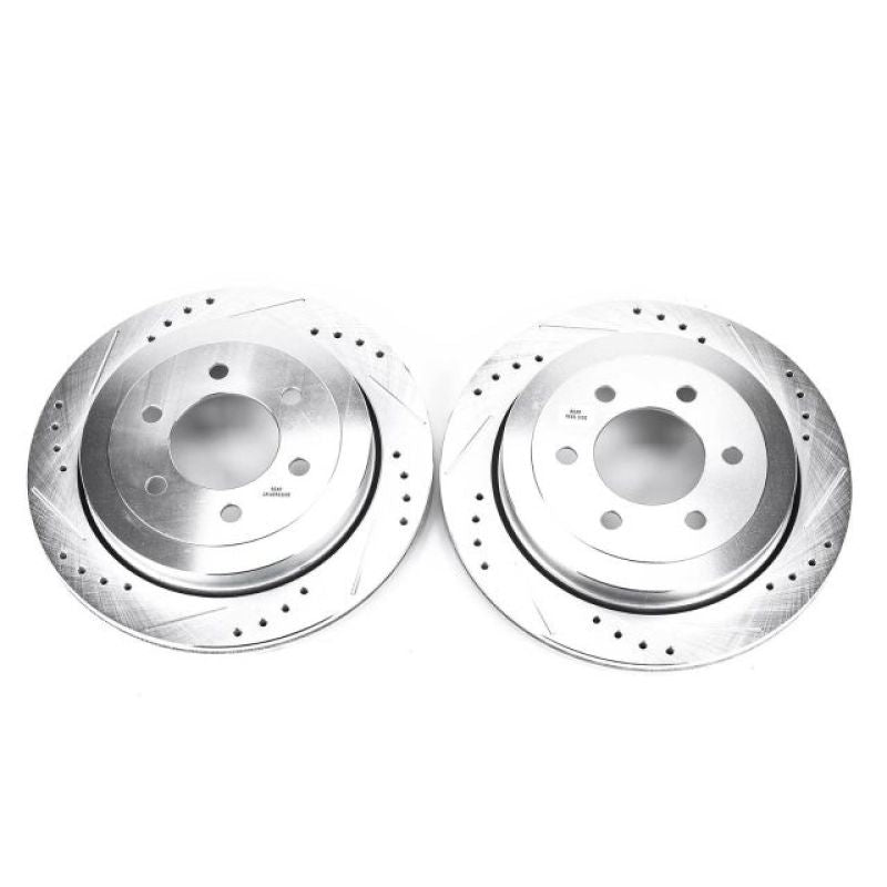 PowerStop Power Stop 07-17 Ford Expedition Rear Evolution Drilled & Slotted Rotors - Pair - Brakes Pads
