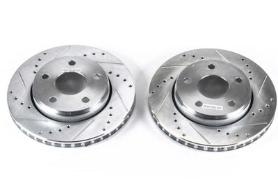 PowerStop Power Stop 07-17 Jeep Wrangler Front Evolution Drilled & Slotted Rotors - Pair - Brakes Pads