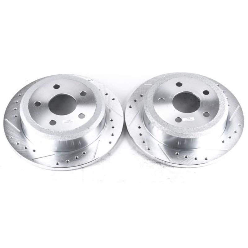 PowerStop Power Stop 07-17 Jeep Wrangler Rear Evolution Drilled & Slotted Rotors - Pair - Brakes Pads