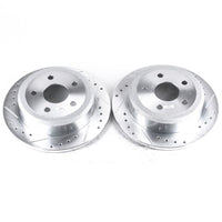 PowerStop Power Stop 07-17 Jeep Wrangler Rear Evolution Drilled & Slotted Rotors - Pair - Brakes Pads