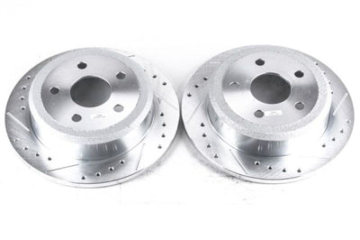 PowerStop Power Stop 07-17 Jeep Wrangler Rear Evolution Drilled & Slotted Rotors - Pair - Brakes Pads