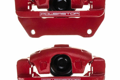 PowerStop Power Stop 07-18 Jeep Wrangler JK Front Red Caliper Pair w/Bracket - Brakes Rotors & Pads